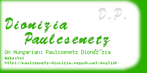 dionizia paulcsenetz business card